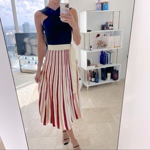 MONCLER Pleated taffeta midi skirt - multi colored